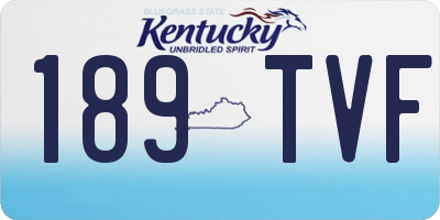 KY license plate 189TVF