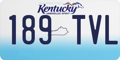 KY license plate 189TVL