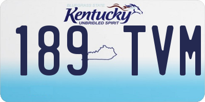 KY license plate 189TVM