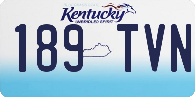 KY license plate 189TVN