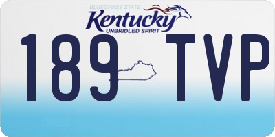 KY license plate 189TVP
