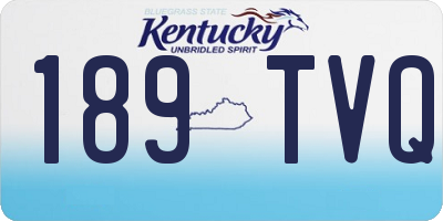 KY license plate 189TVQ