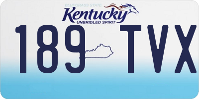 KY license plate 189TVX