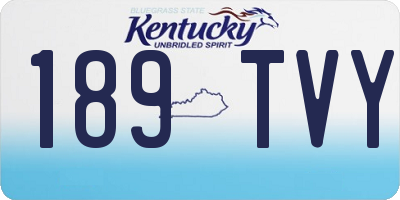 KY license plate 189TVY
