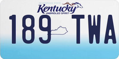 KY license plate 189TWA