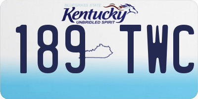 KY license plate 189TWC