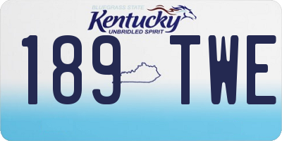 KY license plate 189TWE