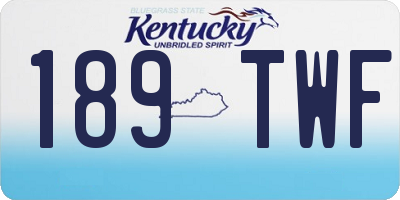 KY license plate 189TWF
