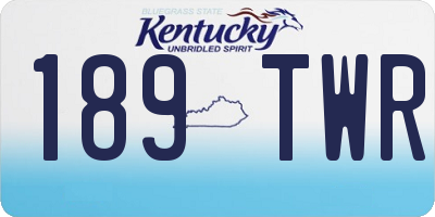 KY license plate 189TWR