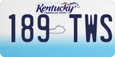 KY license plate 189TWS