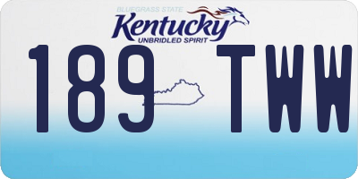 KY license plate 189TWW