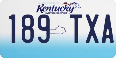 KY license plate 189TXA