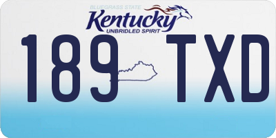 KY license plate 189TXD