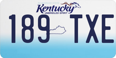KY license plate 189TXE