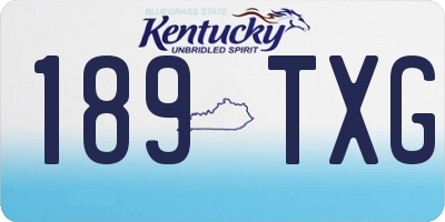 KY license plate 189TXG