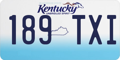 KY license plate 189TXI