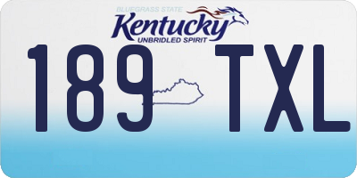KY license plate 189TXL