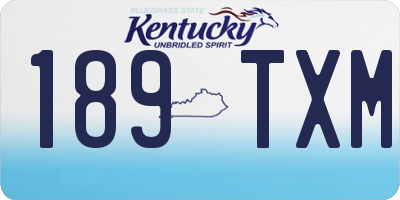 KY license plate 189TXM
