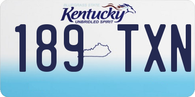 KY license plate 189TXN