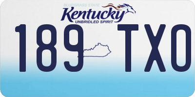 KY license plate 189TXO