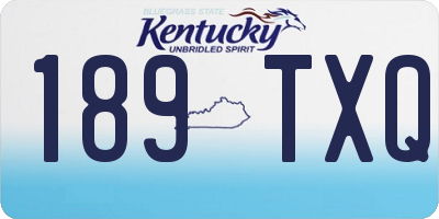 KY license plate 189TXQ