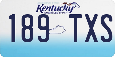 KY license plate 189TXS