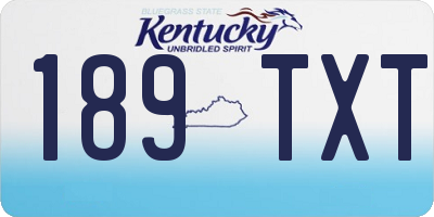 KY license plate 189TXT