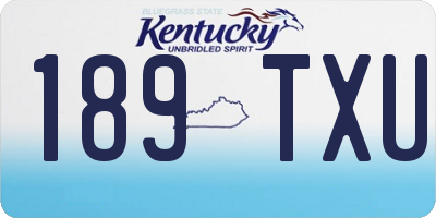 KY license plate 189TXU
