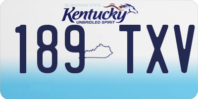 KY license plate 189TXV
