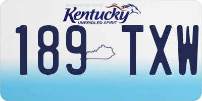 KY license plate 189TXW