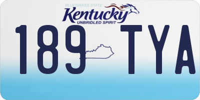 KY license plate 189TYA