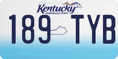 KY license plate 189TYB