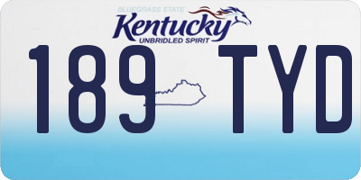 KY license plate 189TYD