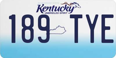 KY license plate 189TYE