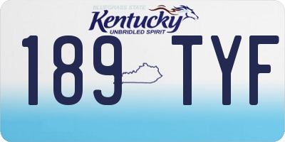KY license plate 189TYF