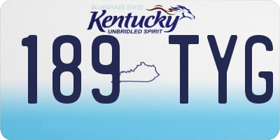 KY license plate 189TYG