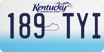 KY license plate 189TYI