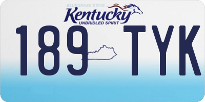 KY license plate 189TYK