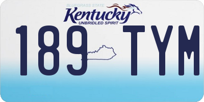 KY license plate 189TYM