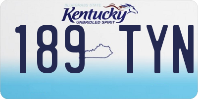 KY license plate 189TYN
