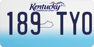 KY license plate 189TYO