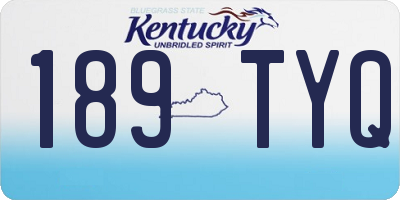 KY license plate 189TYQ