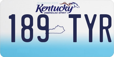 KY license plate 189TYR