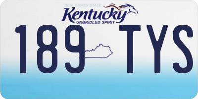 KY license plate 189TYS