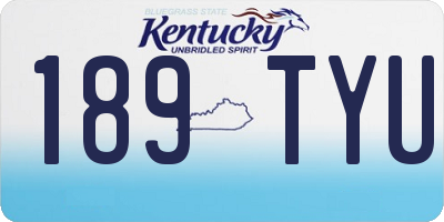 KY license plate 189TYU