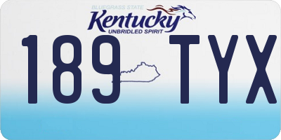 KY license plate 189TYX