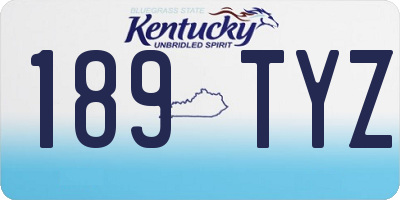 KY license plate 189TYZ
