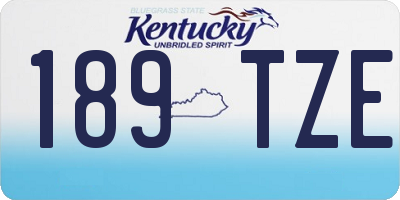 KY license plate 189TZE