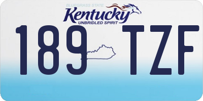 KY license plate 189TZF