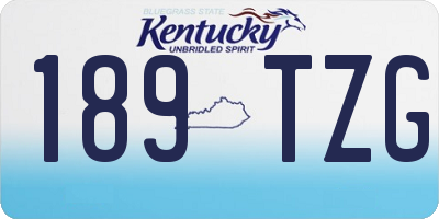 KY license plate 189TZG